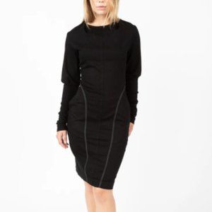 Prairie Underground black stretch denim Victoriana dress